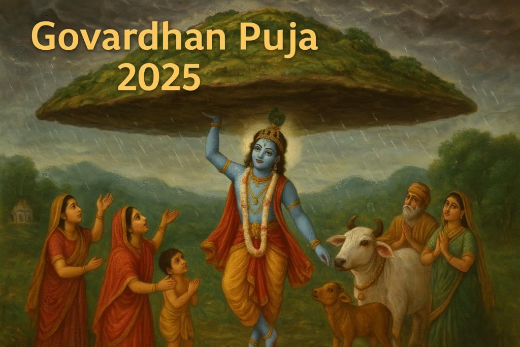 Govardhan Puja 2025 :गोवर्धन पूजा का तारीख, महत्व, कथा और पूजा विधि