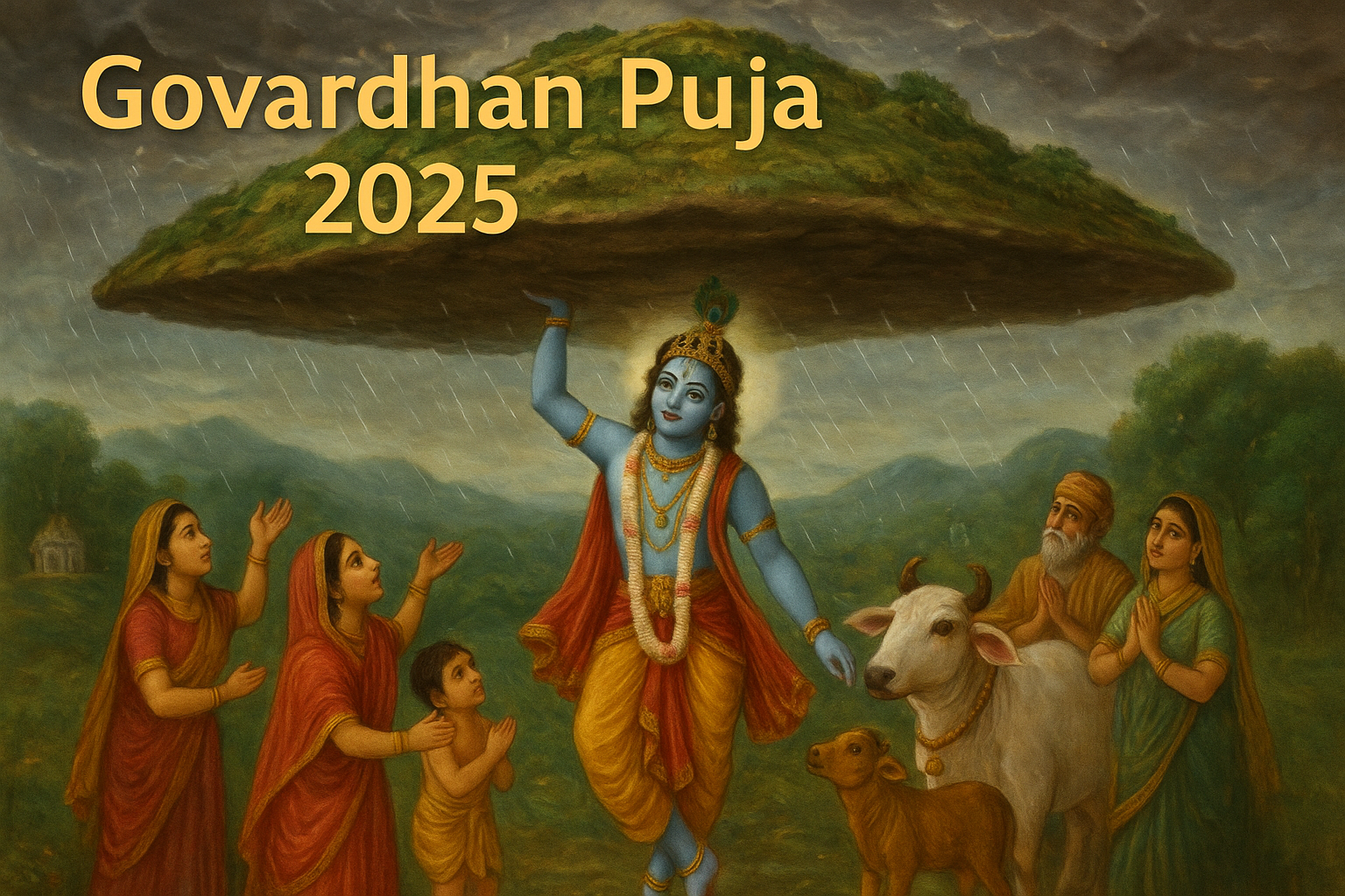 Govardhan Puja 2025 :गोवर्धन पूजा का तारीख, महत्व, कथा और पूजा विधि